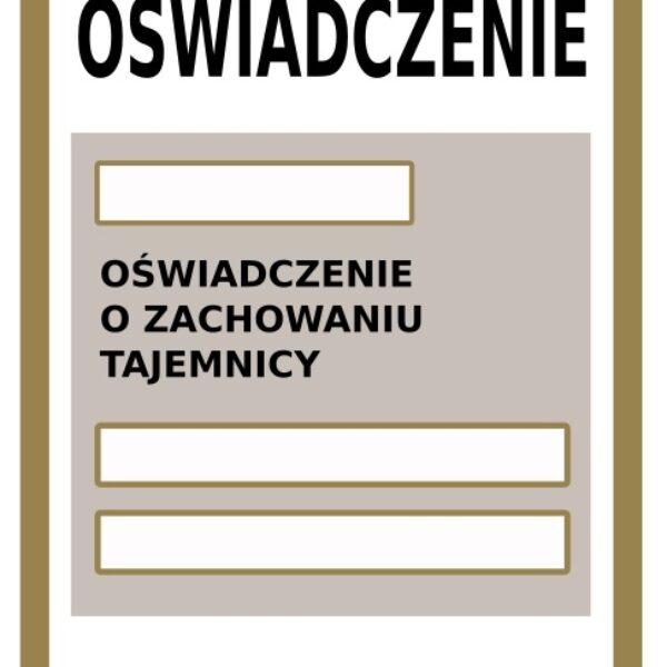 Oświadczenie o zachowaniu tajemnicy U003